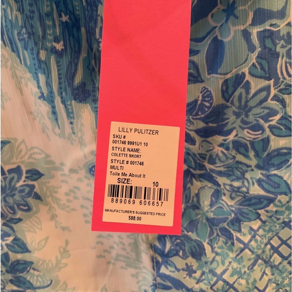 NWT—LILLY PULITZER Colette Skort,Sz 10,Blue Multi Toile Me About It Print—CUTE!! - Picture 4 of 4